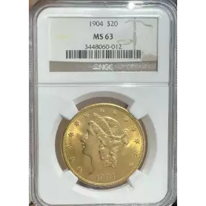 1904 $20 Gold Liberty NGC MS 63 (2)