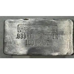 100 oz Engelhard Hand Poured Silver Bar (Colonial Refining)