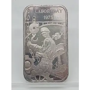 1975 Labor Day 1 oz Silver Bar Madison Mint VINTAGE (2)