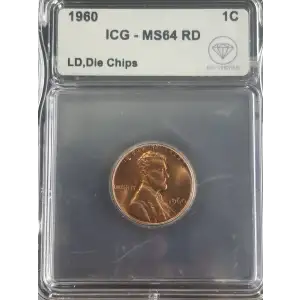 1960 Lincoln Memorial Cent ICG MS64 Red LD Die Chips IDC Verified (3)