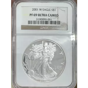 2001 W American Silver Eagle NGC PF69 Ultra Cameo (Brown Label)