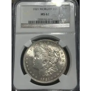 1921 Morgan Silver Dollar NGC MS62