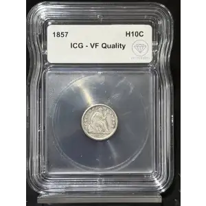 1857 Liberty Seated Half Dime ICG VF Quality IDC Verified