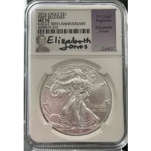 2016 American Silver Eagle NGC MS70 First Releases (Elizabeth Jones) (2)