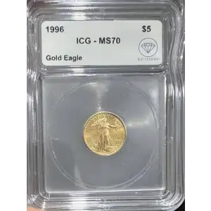 1996 $5 American Gold Eagle ICG MS70 IDC Verified