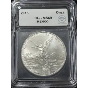 2015 Mexican 1 onza Silver Libertad ICG MS69 - IDC Verified (2)
