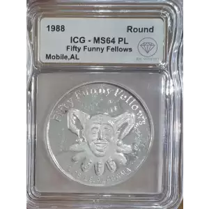 1988 Fifty Funny Fellows Mobile AL 1 oz Round